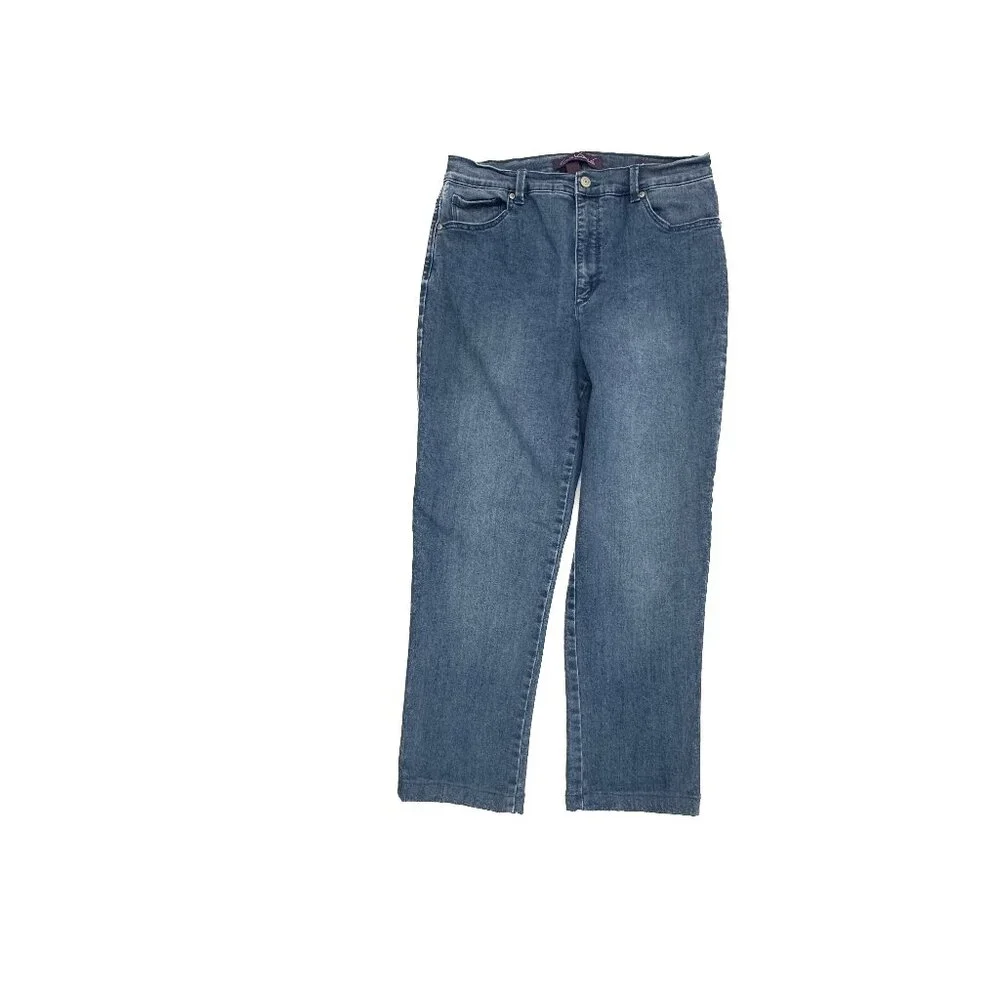 Gloria Vanderbilt Amanda Straight Leg Women's size 10P‎ Dark Blue Denim Jeans